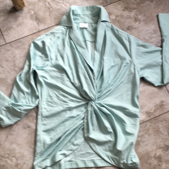 BYRON BYRON LARS MINT TWIST FRONT DRESS SHIRT SIZE 16 EUC - Picture 3 of 11